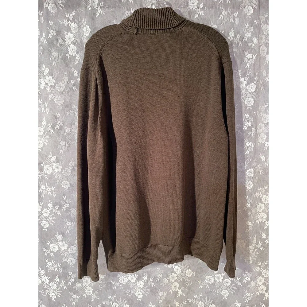 Banana Republic Factory Mens XL Brown Cotton Shawl Collar Sweater Pullover